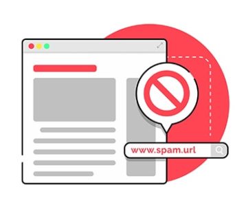 An image featuring spam URL concept