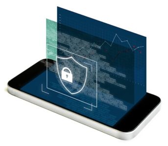 An image featuring cyber security software app concept
