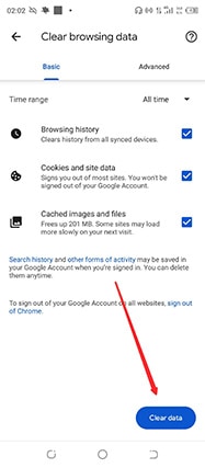 An image featuring how to clear browser history on Google Chrome on a Android device step8
