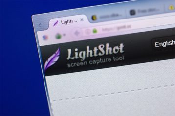 An image featuring the Lightshot website opened in a google chrome tab