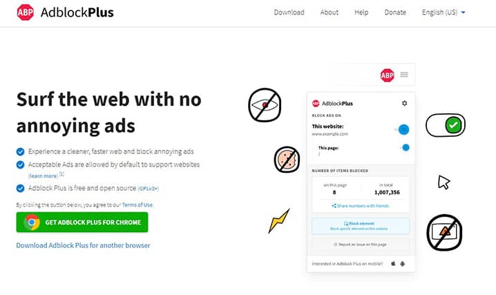 An image featuring AdblockPlus website screenshot