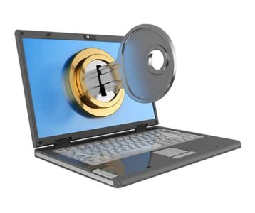 An image featuring cryptography on laptop concept