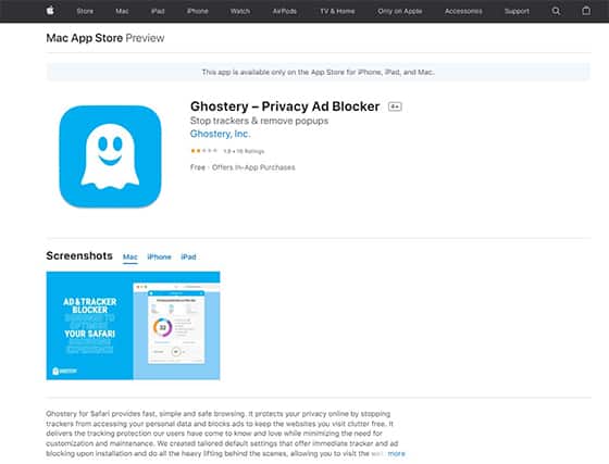 An image featuring Ghostery Privacy Ad Blocker screenshot
