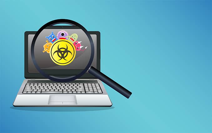 An image featuring a laptop that has detected malware concept