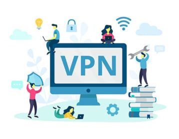 An image featuring multiple people using VPN service concept