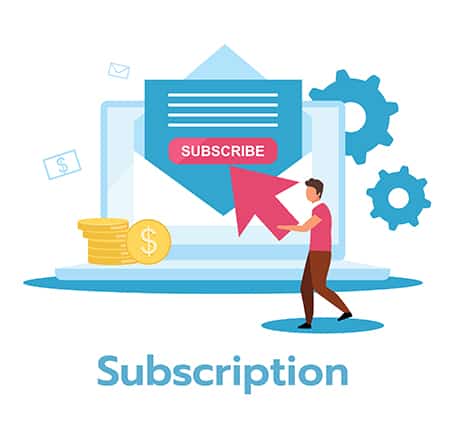 An image featuring a person having subscription fees concept
