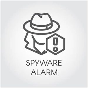 An image featuring spyware alarm concept