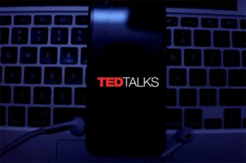 An image featuring ted talks opened on phone concept