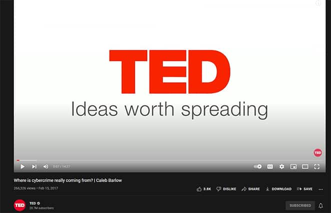 An image featuring The Source of Cybercrime TEDTalk Youtube screenshot
