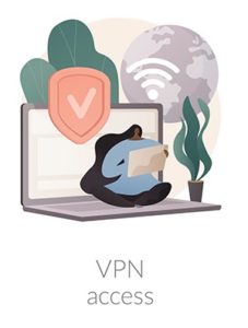 An image featuring a person that has VPN access on their laptop concept