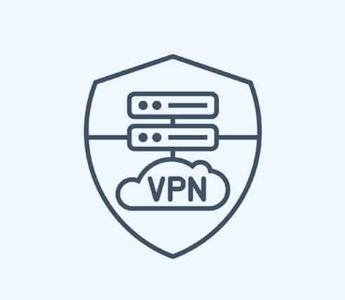 An image featuring VPN shield logo with VPN servers concept