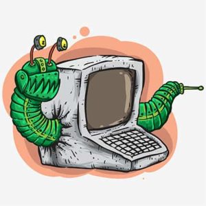 An image featuring a computer worm concept