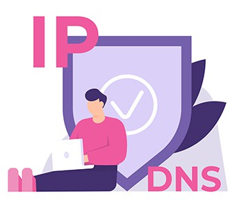 An image featuring IP DNS concept