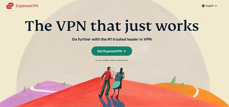 an image with Express VPN homepage 