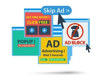 An image featuring multiple adblocking concept