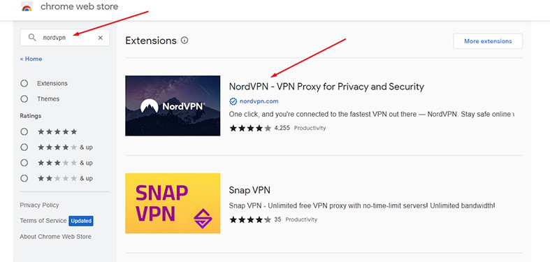 An image featuring how to add a VPN extension on Google Chrome step3 and step4