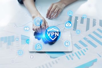 An image featuring secure VPN connection on tablet concept