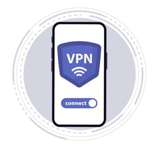An image featuring VPN data protection on mobile phone concept