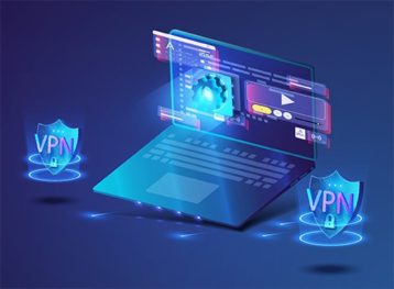 An image featuring VPN protection on laptop concept