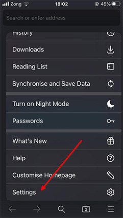 An image featuring how to clear browser history on Firefox on a iOS device step3