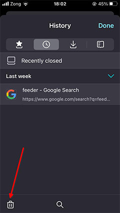 An image featuring how to clear browser history on Firefox on a iOS device step4b