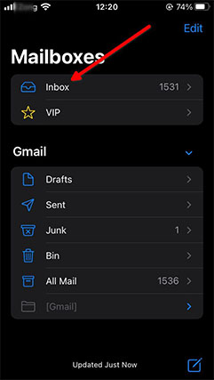 An image featuring how to stop spam emails 4rth method on the iPhone concept step1