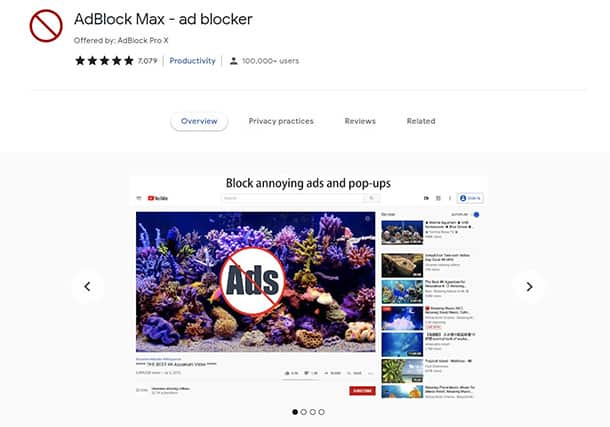 An image featuring AdBlock Max screenshot