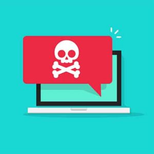 An image featuring computer virus danger warning on laptop concept