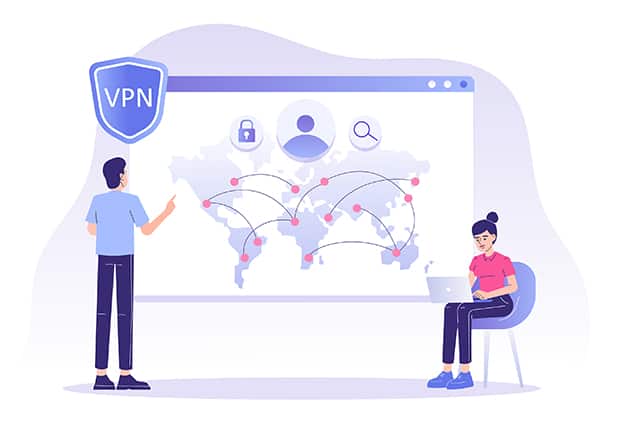 An image featuring DNS privacy VPN concept