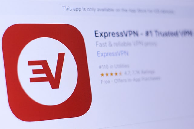 An image featuring the ExpressVPN logo and application concept