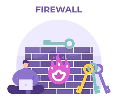 An image featuring firewall protection concept