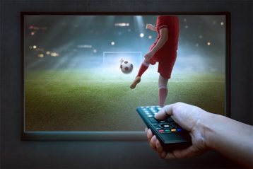 An image featuring football on TV concept