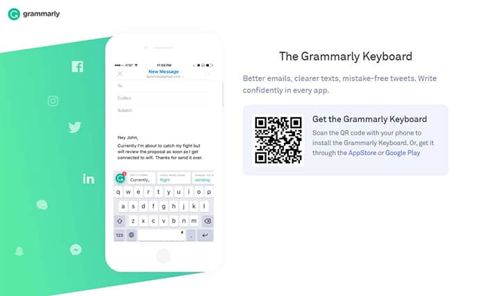 An image featuring Grammarly website screenshot
