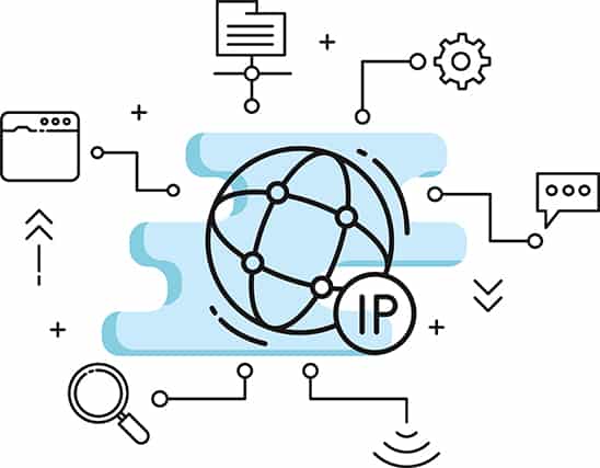 An image featuring IP address around the world concept