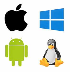 An image featuring operating systems such as ios, android, windows and linux