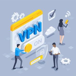 An image featuring multiple people using a VPN service concept