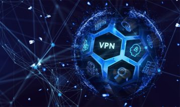 Uma imagem com conceito seguro de desenho de conexão VPN segura