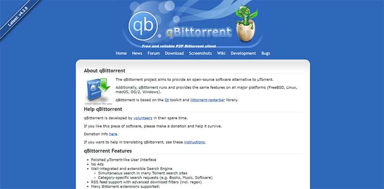 An image featuring qBitTorrent website