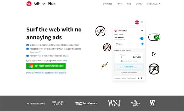 An image featuring Adblock Plus chrome extension