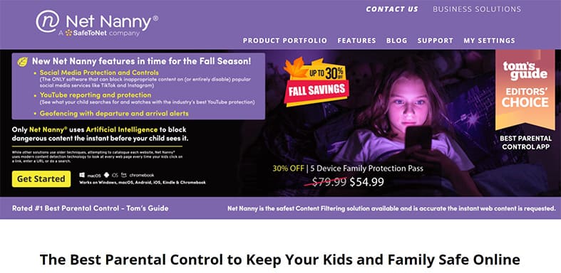 An image featuring Net Nanny parental control app