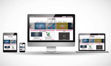 An image featuring news website on multiple devices concept
