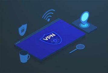 An image featuring a secure VPN connection on mobile phone concept
