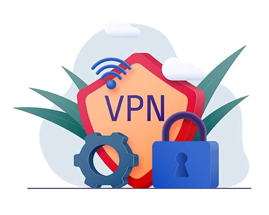 An image featuring a secure VPN logo concept