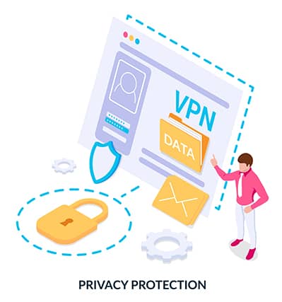 An image featuring VPN privacy protection concept