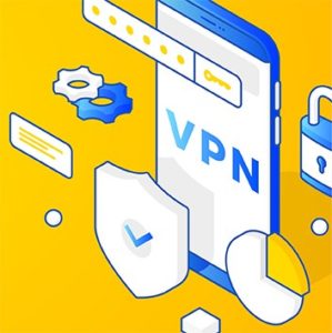 An image featuring VPN security on mobile phone concept