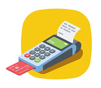 An image featuring credit card POS terminal concept