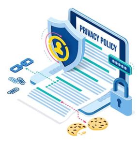 An image featuring information security privacy policy concept
