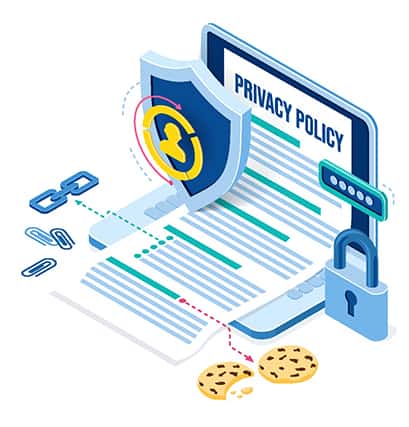 An image featuring information security privacy policy concept