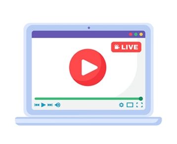 An image featuring live streaming website on laptop drawing concept