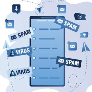 An image featuring multiple messaging spam concept